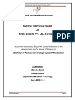 Internship Report on Apparel Manufacturer