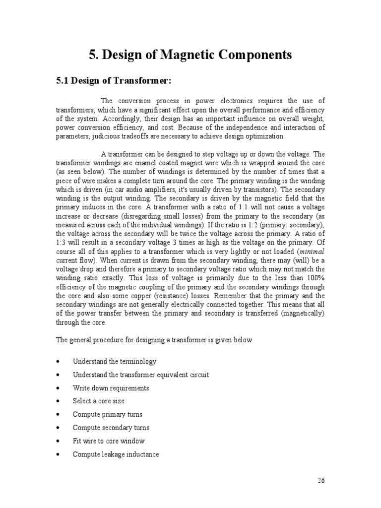 SMPS Transformer Design and Calculation | PDF | Transformer ...
