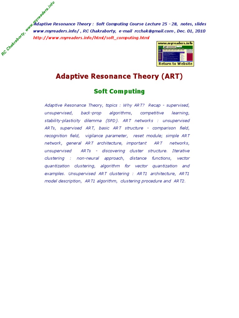 Adaptive Resonance Theory Overview | PDF | Artificial Neural Network ...