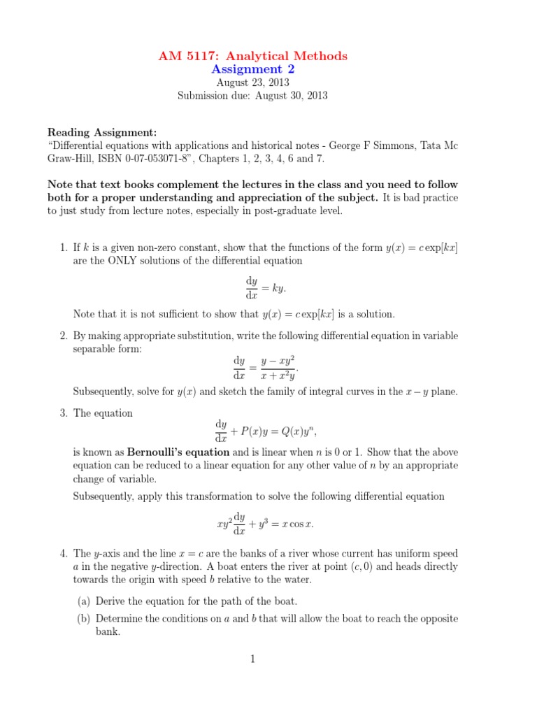 Assignment 2 Equations Waves