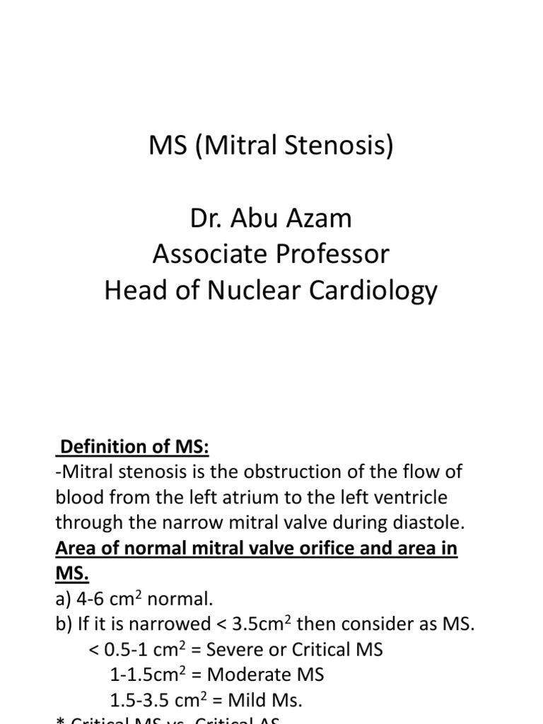 Understanding Mitral Stenosis: Key Insights | PDF | Heart Valve | Heart