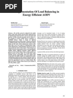Implementation of load balancing in energy efficient AODV