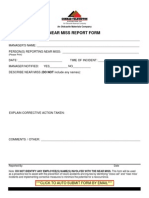 Near Miss Report Form: DO NOT Include Any Names)