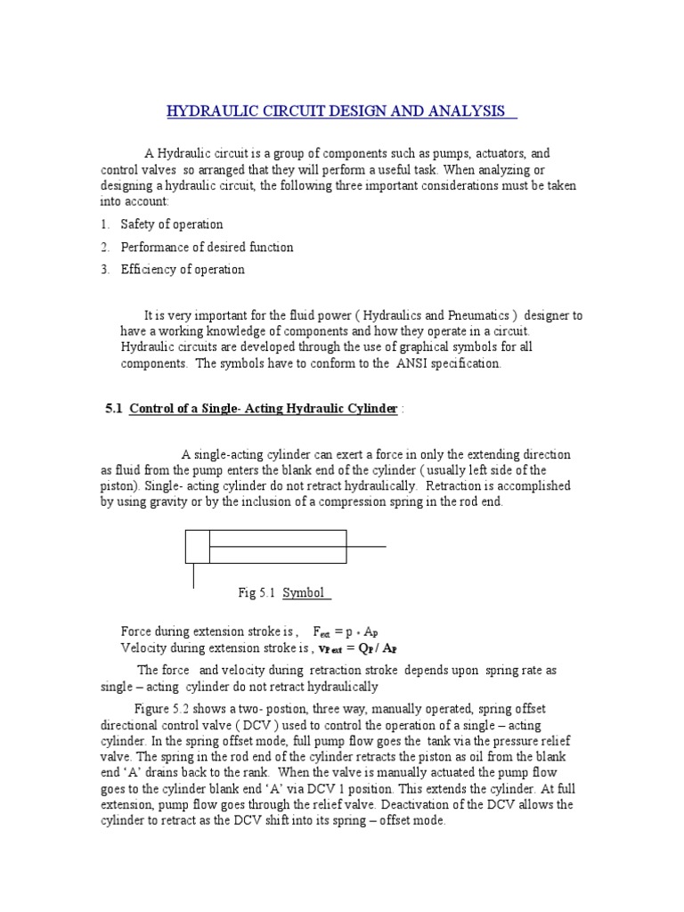 Hydraulic Circuit Design Overview | PDF | Valve | Pump