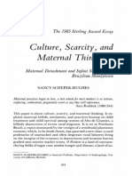 Scheper-Hughes - 1985 - Culture, Scarcity, and Maternal Thinking Maternal Detachment and Infant Survival in A Brazilian Shangtytown