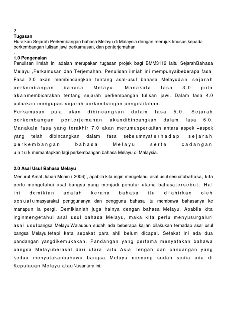 Sejarah Bahasa Melayu Terjemahan Pdf
