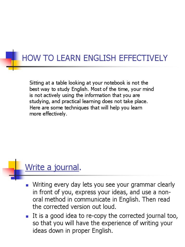 Effective English Learning Techniques | PDF