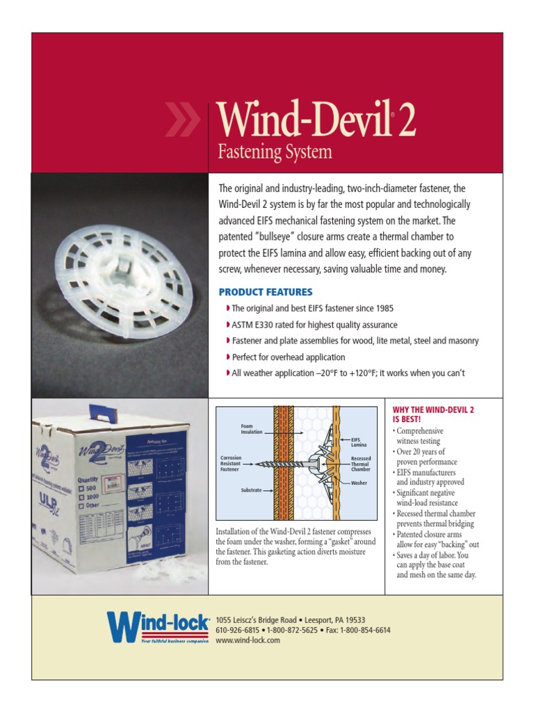 Winddevil Product | PDF | Washer (Hardware) | Masonry