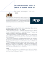 Una Propuesta de Intervención Frente Al Conflicto Penal de Un Agresor Sexual No Punible