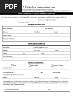 Single Importation Form