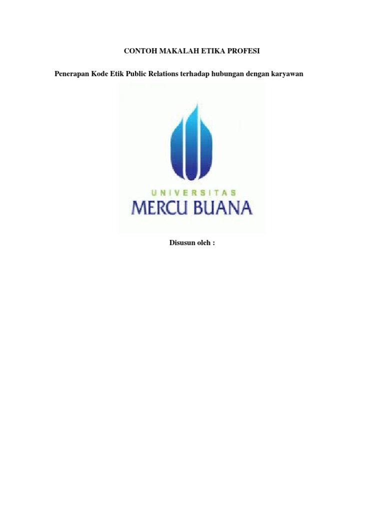 Contoh Makalah Etika Profesi