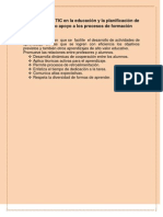 El Papel de Las Tic en La Educacin y La Planificacin de Su Uso Como Apoyo A Los Procesos de Formacin