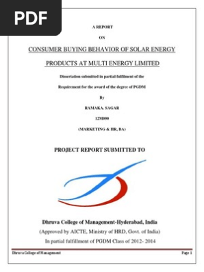 Consumer Buying Behavior Of Solar Energy Products Factor Analysis Principal Component Analysis