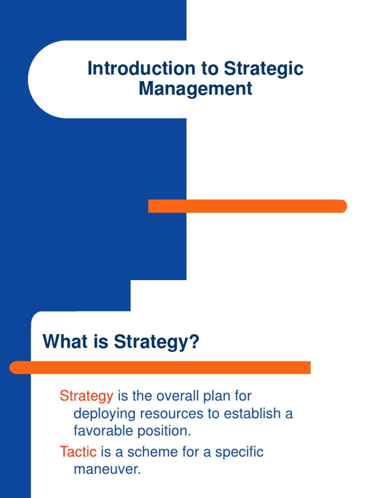 Strategic Management Overview | PDF | Competitive Advantage | Strategic ...