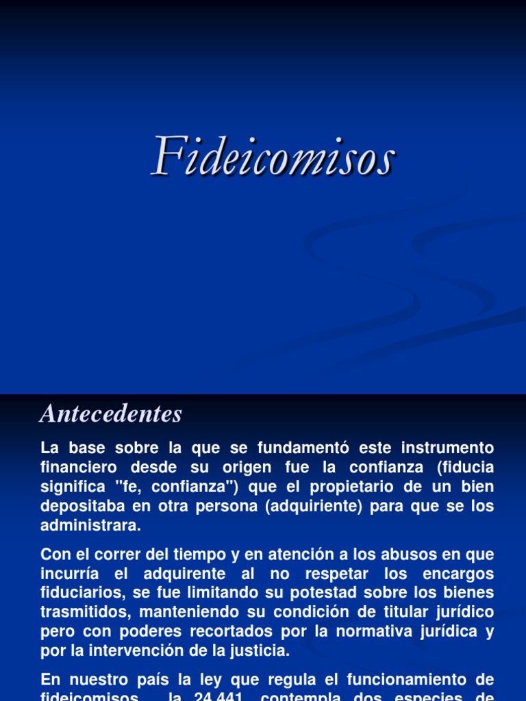 Tipos y Funciones de Fideicomisos | PDF | Ley de fideicomiso | Propiedad