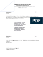 Fgfministerul Educaţiei Şi Cercetării Olimpiada de Limba Engleză Faza Pe Judeţ/ Municipiul Bucureşti, 26 Februarie 2005 Classa A Xi-Aaaaaaaaa A