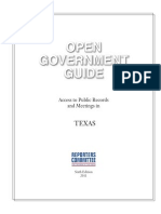 Open Government Guide For Texas