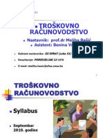 TROSKOVNO RACUNOVODSTVO - Predavanja 1