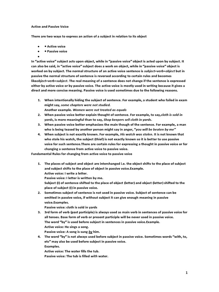 Passive Voice | PDF | Language Arts & Discipline