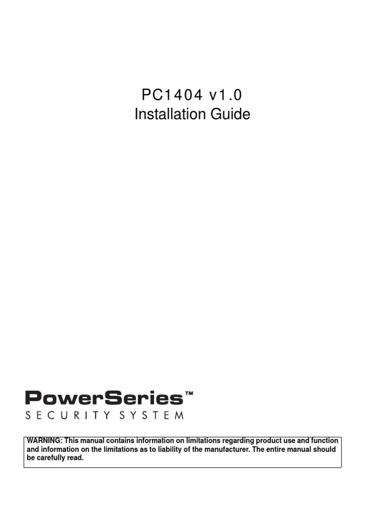 PC1404 Installation Guide en 29008013R002 WEB | PDF | License | Damages