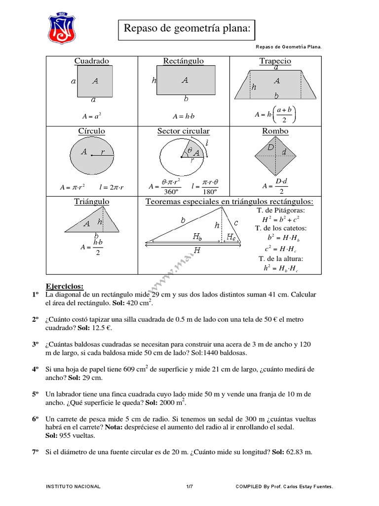 Geometria Plana y en El Espacio | PDF | Triángulo | Circulo