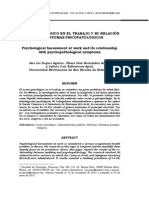 Acoso Psicológico en El Trabajo Y Su Relación Con Síntomas Psicopatológicos