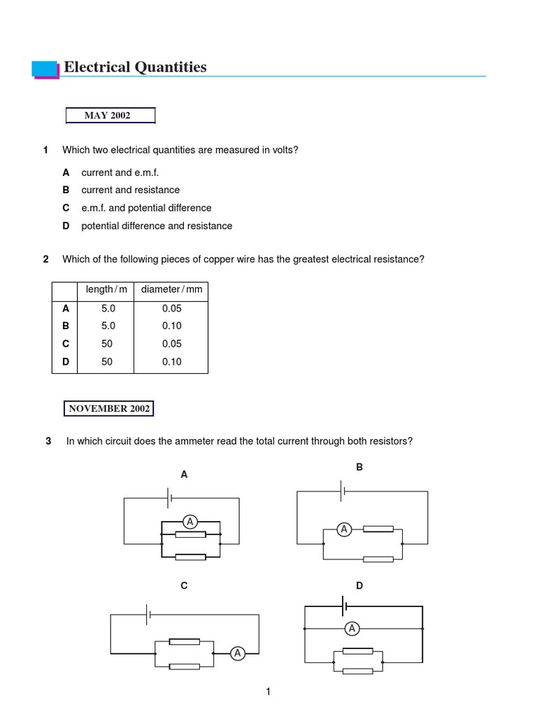 15 Electrical Quantities Voltage Electric Current