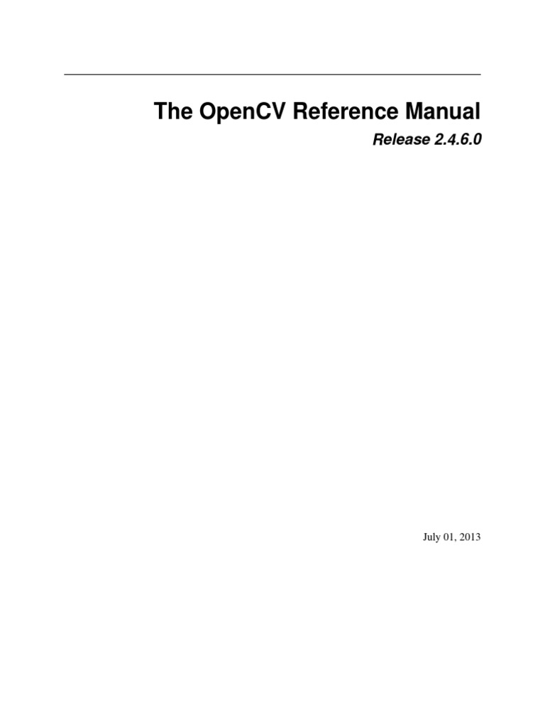 OpenCV 2.4.6 Reference Manual | PDF