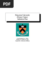 Princeton University (Project Name) Initiation Plan