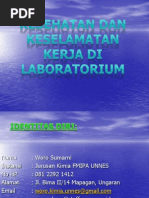 Kesehatan Dan Keselamatan Kerja Di Lab 25 April 2013