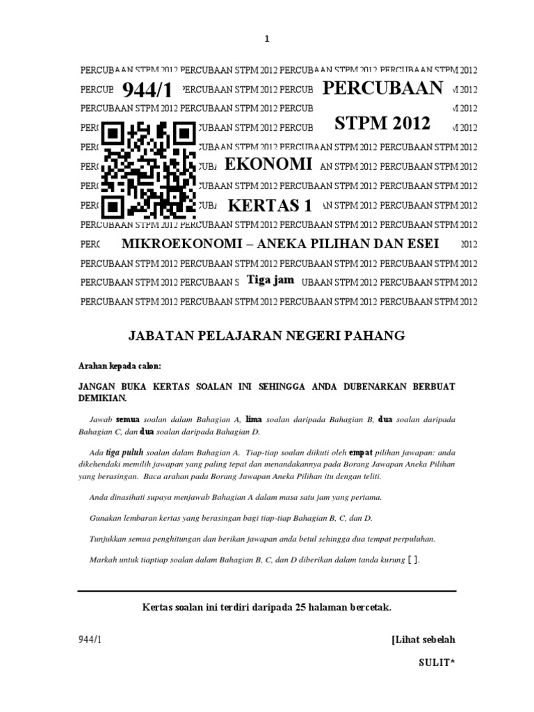 Soalan Mikroekonomi Stpm Penggal 1 - Contoh Waouw Soalan Mikroekonomi Stpm Penggal 1 - Contoh Waouw