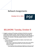 Bellwork October 8-11