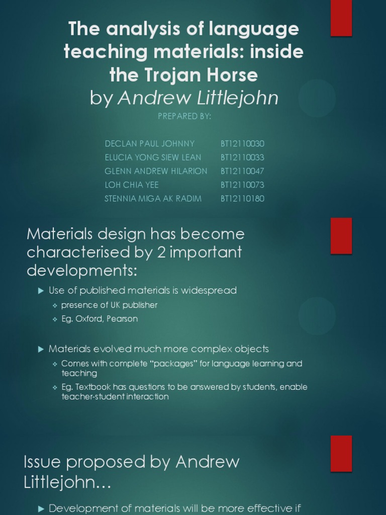 Analyzing Language Teaching Materials | PDF | Competence (Human ...