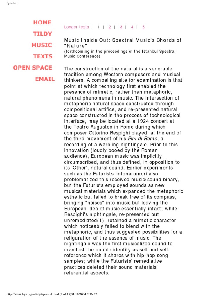 Exploring Spectral Music's Nature | PDF | Social Science