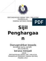 Sijil Pertandingan Gerak Tari 1 Malaysia