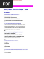 MCI FMGE Previous Year Solved Question Paper 2004