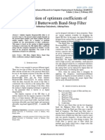 Determination of Optimum Coefficients of IIR Digital Butterworth Band-Stop Filter