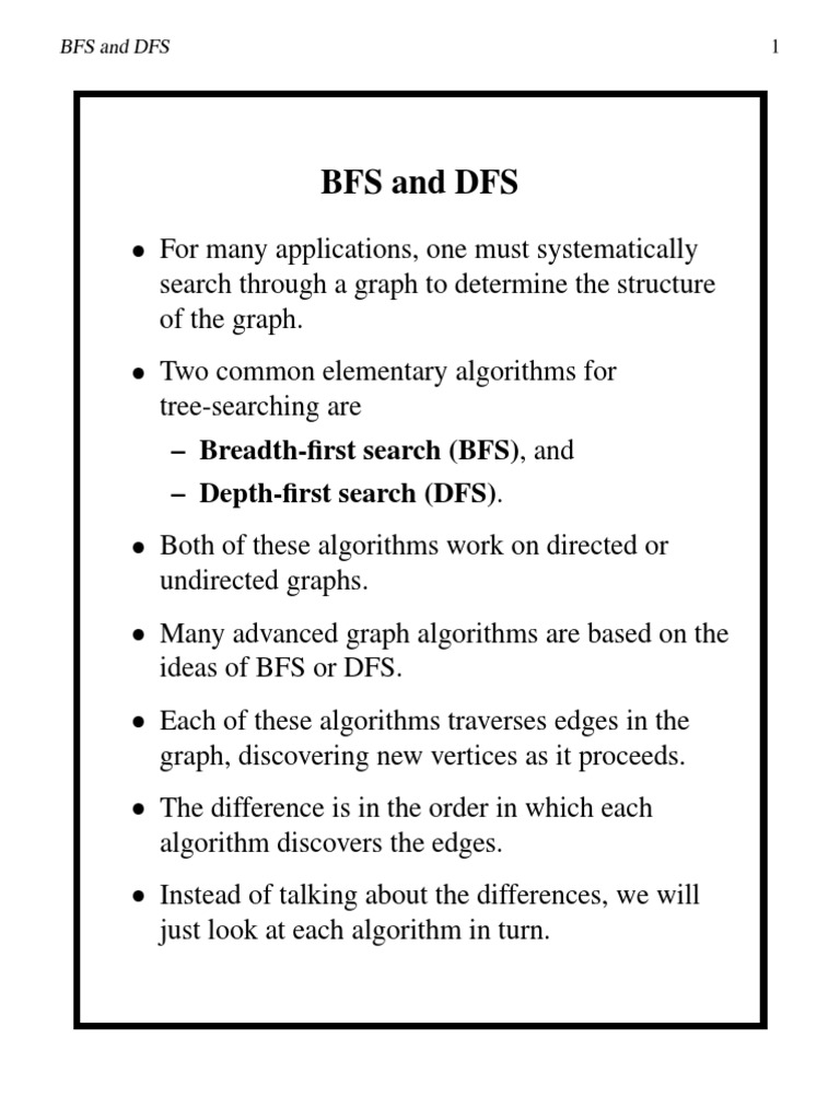 BFSandDFS (1) Bfs Dfs | PDF