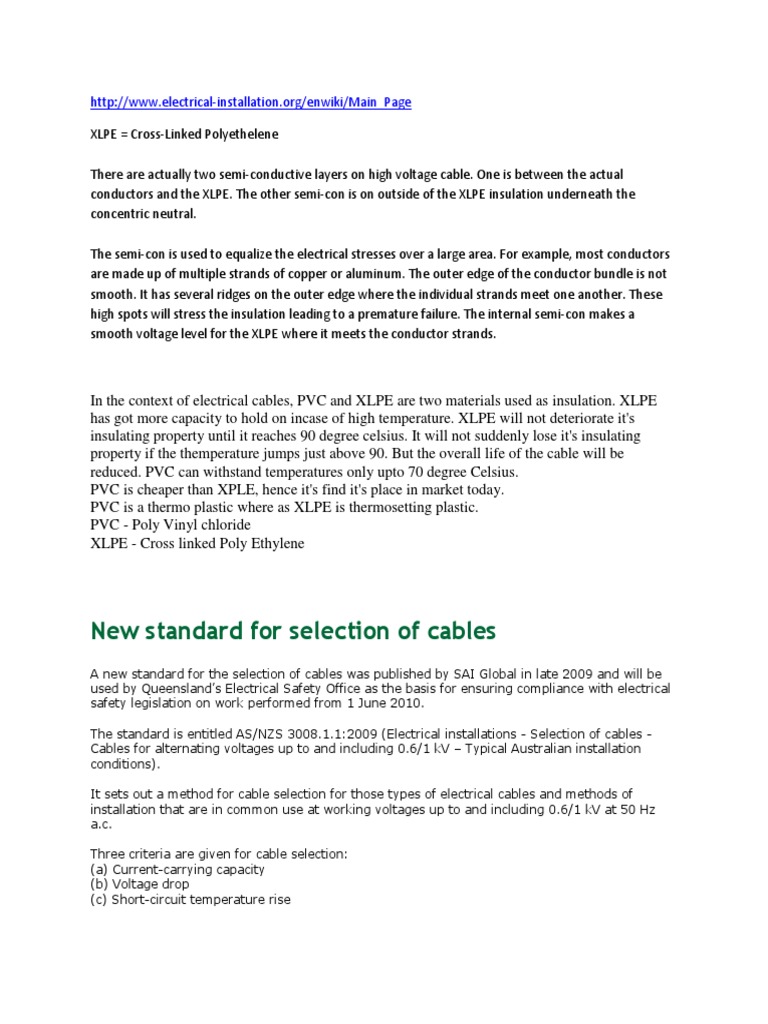 Cable Sizing and Standards Guide | PDF | Electrical Impedance | Cable
