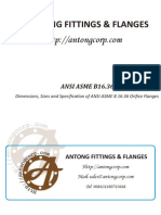 Dimensions, Sizes and Specification of ANSI ASME B 16.36 Orifice Flanges