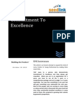 Commitment To Excellence Dated 19th October 2013