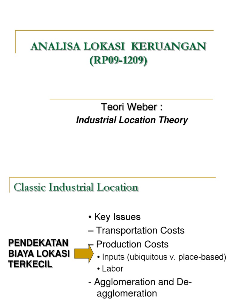 Teori er Industrial Location Theory