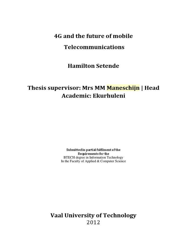 4G and The Future of Mobile Telecomunication | PDF