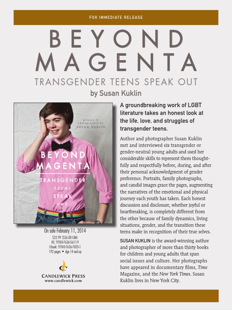 Beyond Magenta Press Release | PDF | Transgender | LGBTQIA+ Studies