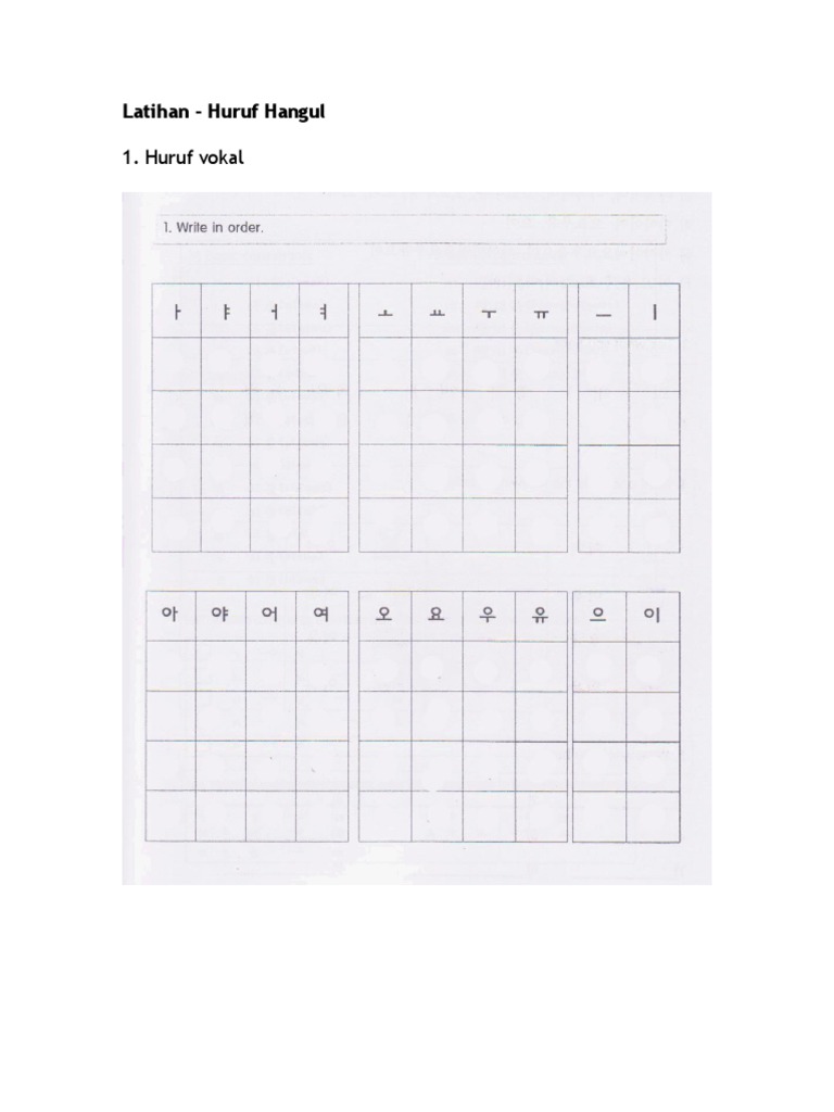Latihan Huruf Hangul
