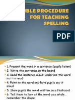 Possible Procedure For Teaching Spelling