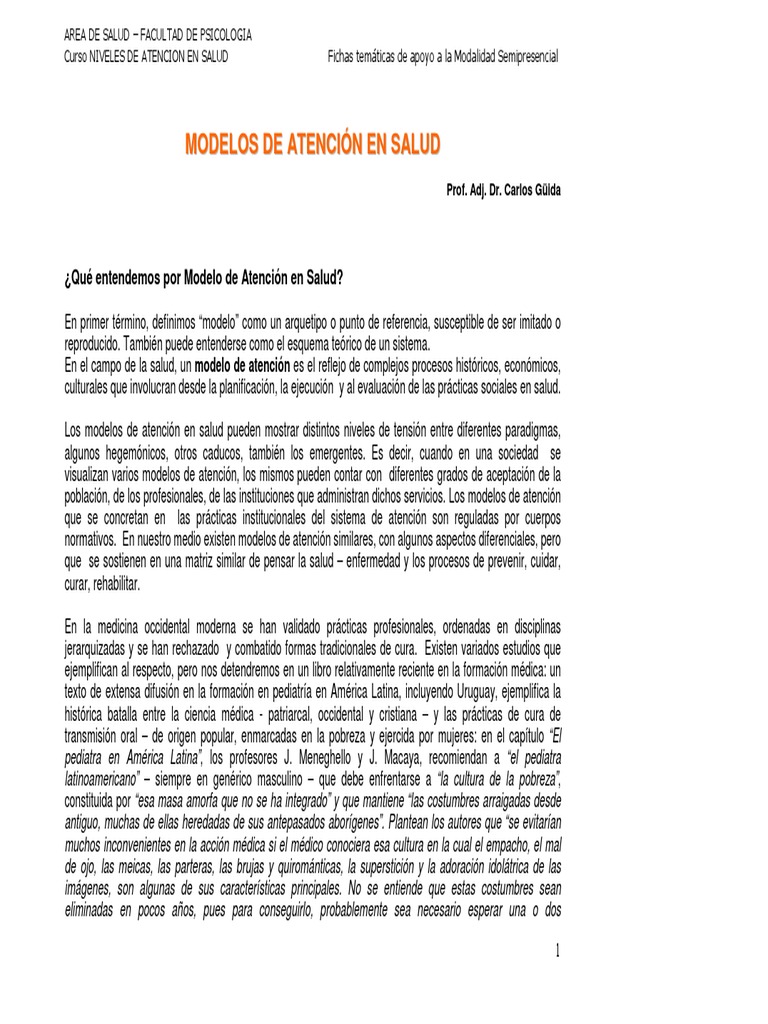 Modelos de Atencion en Salud | PDF | Medicina | Paradigma