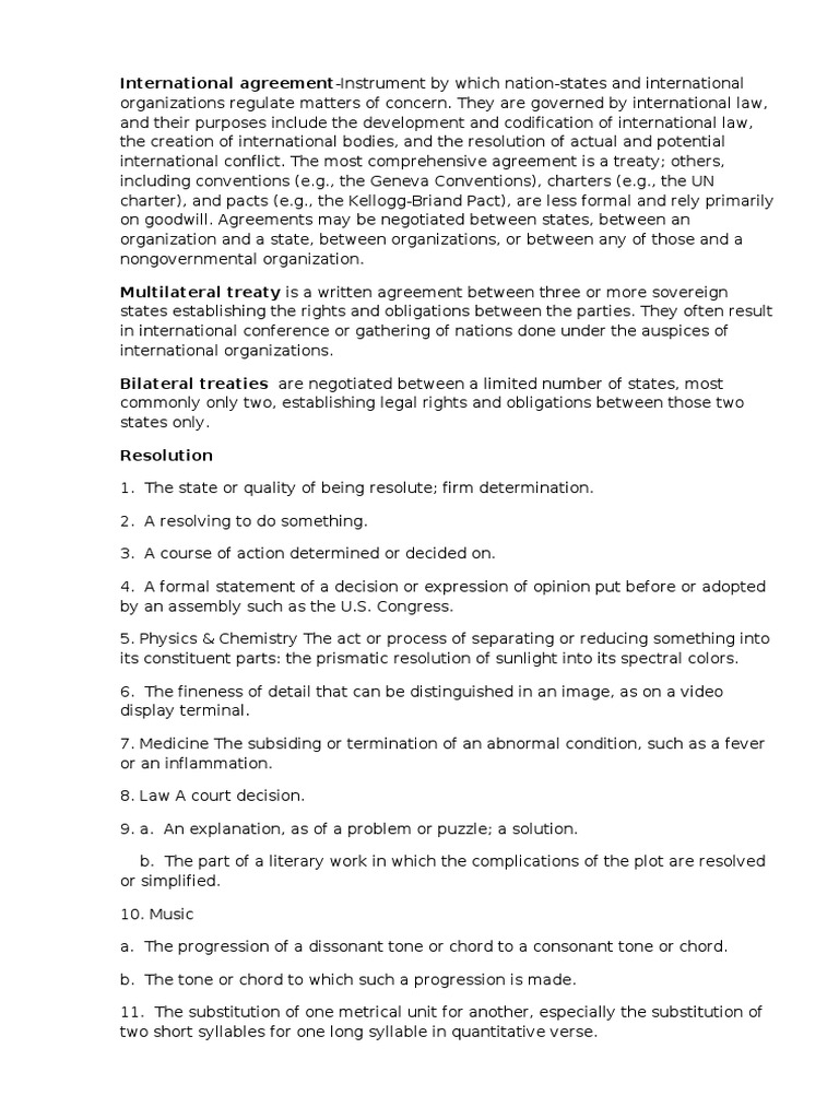 International Agreements and Treaties Explained | PDF | Public ...