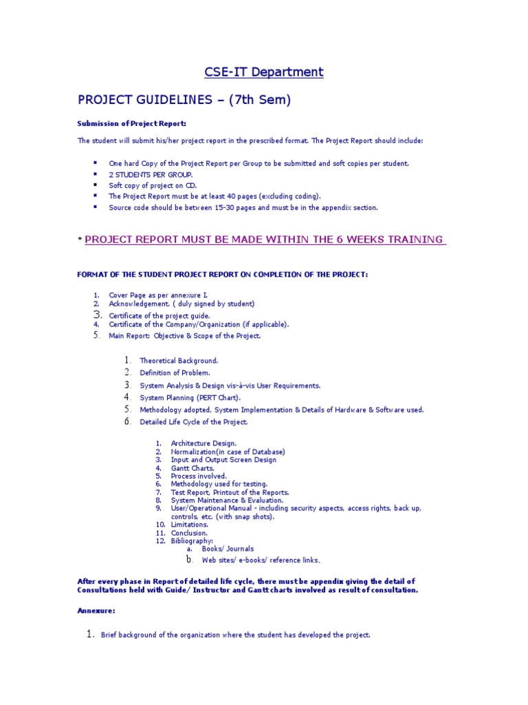 7th Sem Project Report Guide | PDF | Systems Engineering | Computer ...