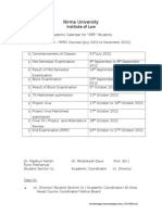 Academic Calender NT Students 2012